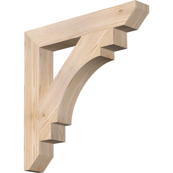Ekena Millwork 3 1/2"W x 24"D x 24"H Merced Slat Smooth Bracket, Douglas Fir