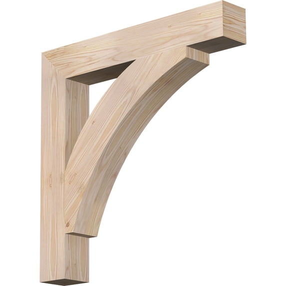 Ekena Millwork 3 1/2"W x 24"D x 24"H Thorton Block Smooth Bracket, Douglas Fir