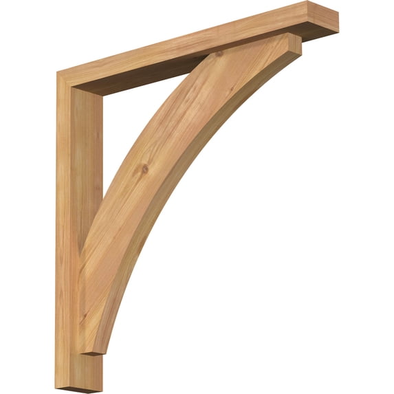 Ekena Millwork 3 1/2"W x 24"D x 24"H Thorton Block Smooth Bracket w/ Offset Brace, Western Red Cedar