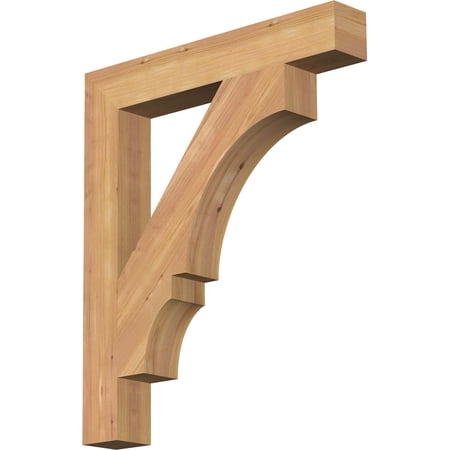 Ekena Millwork 3 1/2"W x 24"D x 28"H Balboa Block Smooth Bracket, Western Red Cedar