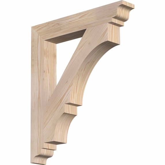 Ekena Millwork 3 1/2"W x 24"D x 28"H Balboa Traditional Smooth Bracket, Douglas Fir