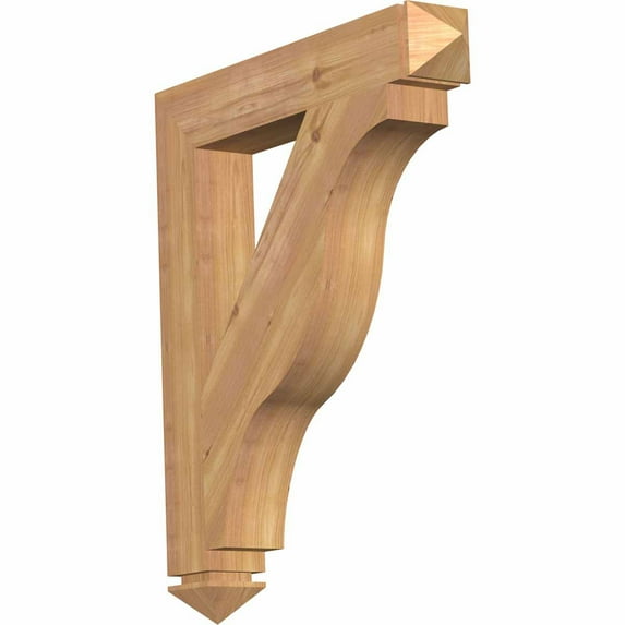 Ekena Millwork 3 1/2"W x 24"D x 28"H Funston Arts & Crafts Smooth Bracket, Western Red Cedar