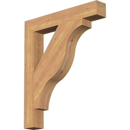 Ekena Millwork 3 1/2"W x 24"D x 28"H Funston Block Smooth Bracket, Western Red Cedar