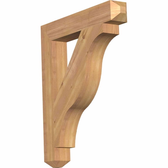 Ekena Millwork 3 1/2"W x 24"D x 28"H Funston Craftsman Smooth Bracket, Western Red Cedar