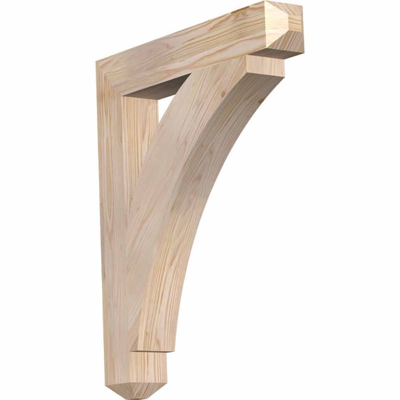 Ekena Millwork 3 1/2"W x 24"D x 28"H Thorton Craftsman Smooth Bracket, Douglas Fir