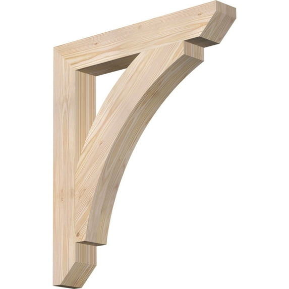 Ekena Millwork 3 1/2"W x 24"D x 28"H Thorton Slat Smooth Bracket, Douglas Fir
