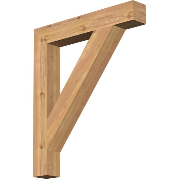 Ekena Millwork 3 1/2"W x 24"D x 28"H Traditional Block Smooth Bracket, Western Red Cedar