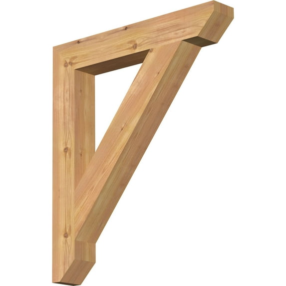 Ekena Millwork 3 1/2"W x 24"D x 28"H Traditional Slat Smooth Bracket, Western Red Cedar