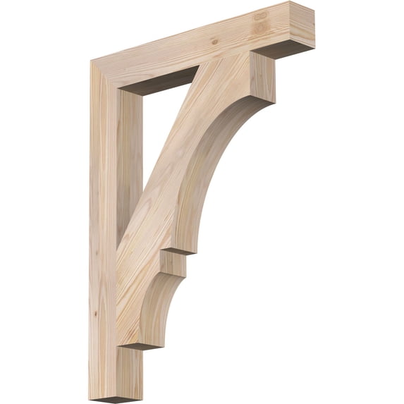 Ekena Millwork 3 1/2"W x 24"D x 32"H Balboa Block Smooth Bracket, Douglas Fir