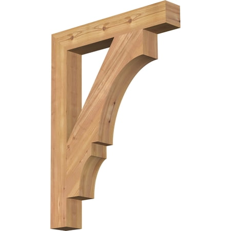 Ekena Millwork 3 1/2"W x 24"D x 32"H Balboa Block Smooth Bracket, Western Red Cedar
