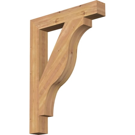 Ekena Millwork 3 1/2"W x 24"D x 32"H Funston Block Smooth Bracket, Western Red Cedar