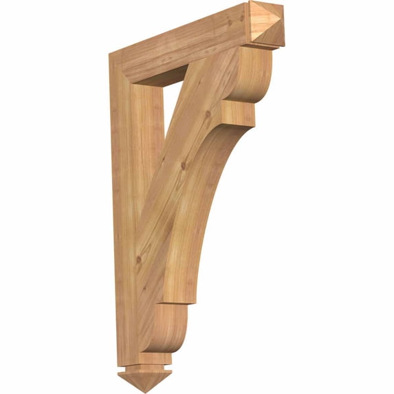 Ekena Millwork 3 1/2"W x 24"D x 32"H Olympic Arts & Crafts Smooth Bracket, Western Red Cedar