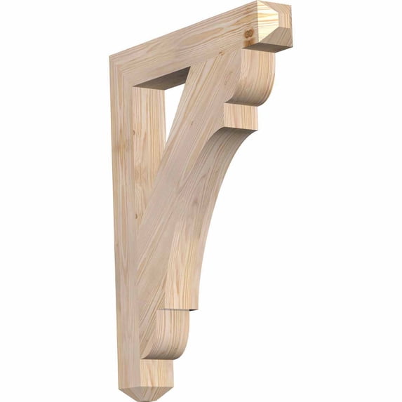 Ekena Millwork 3 1/2"W x 24"D x 32"H Olympic Craftsman Smooth Bracket, Douglas Fir