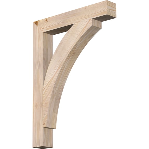 Ekena Millwork 3 1/2"W x 24"D x 32"H Thorton Block Smooth Bracket, Douglas Fir