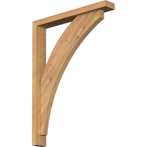 Ekena Millwork 3 1/2"W x 24"D x 32"H Thorton Block Smooth Bracket w/ Offset Brace, Western Red Cedar