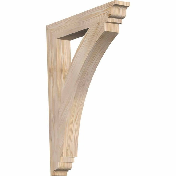 Ekena Millwork 3 1/2"W x 24"D x 32"H Thorton Traditional Smooth Bracket, Douglas Fir