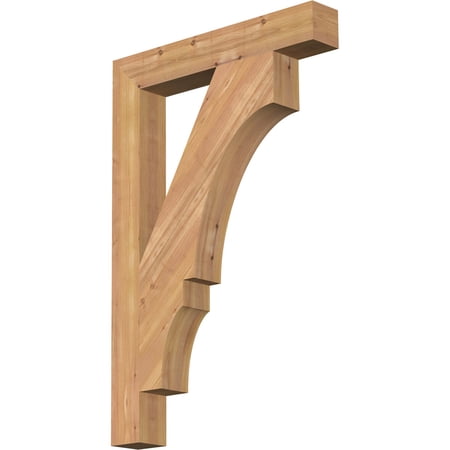 Ekena Millwork 3 1/2"W x 24"D x 36"H Balboa Block Smooth Bracket, Western Red Cedar