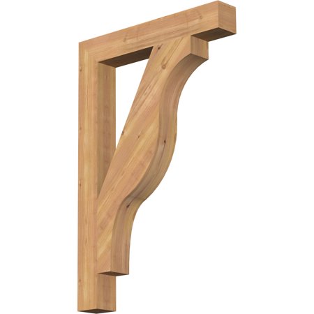 Ekena Millwork 3 1/2"W x 24"D x 36"H Funston Block Smooth Bracket, Western Red Cedar