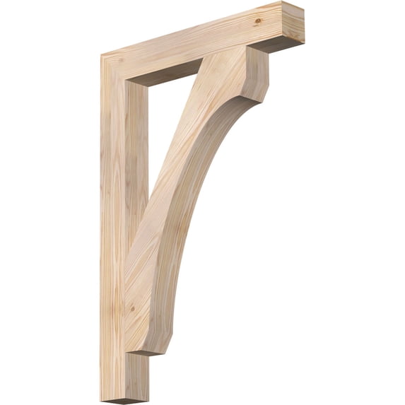 Ekena Millwork 3 1/2"W x 24"D x 36"H Legacy Block Smooth Bracket, Douglas Fir