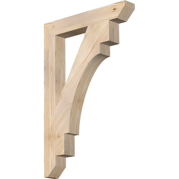 Ekena Millwork 3 1/2"W x 24"D x 36"H Merced Slat Smooth Bracket, Douglas Fir