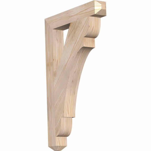 Ekena Millwork 3 1/2"W x 24"D x 36"H Olympic Craftsman Smooth Bracket, Douglas Fir