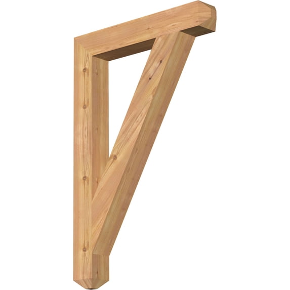 Ekena Millwork 3 1/2"W x 24"D x 36"H Traditional Craftsman Smooth Bracket, Western Red Cedar