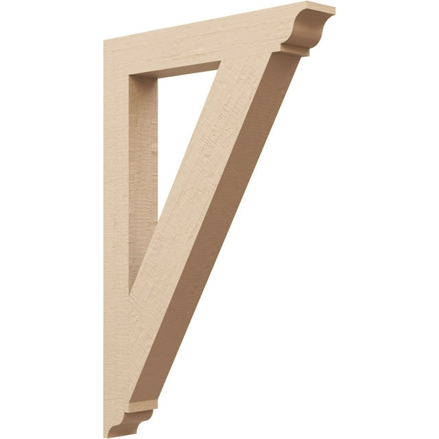 Ekena Millwork 3 1/2"W x 24"D x 36"H Traditional Traditional Rough Cedar Woodgrain TimberThane Bracket, Primed Tan