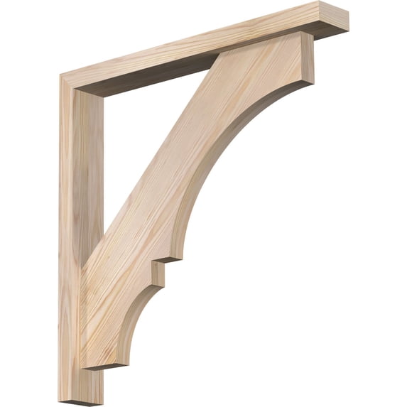 Ekena Millwork 3 1/2"W x 26"D x 26"H Balboa Block Smooth Bracket w/ Offset Brace, Douglas Fir