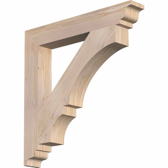 Ekena Millwork 3 1/2"W x 26"D x 26"H Balboa Traditional Smooth Bracket, Douglas Fir