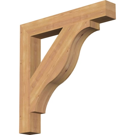 Ekena Millwork 3 1/2"W x 26"D x 26"H Funston Block Smooth Bracket, Western Red Cedar