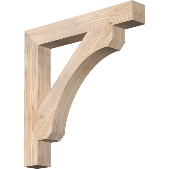 Ekena Millwork 3 1/2"W x 26"D x 26"H Legacy Block Smooth Bracket, Douglas Fir