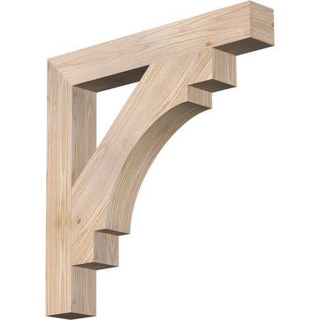 Ekena Millwork 3 1/2"W x 26"D x 26"H Merced Block Smooth Bracket, Douglas Fir
