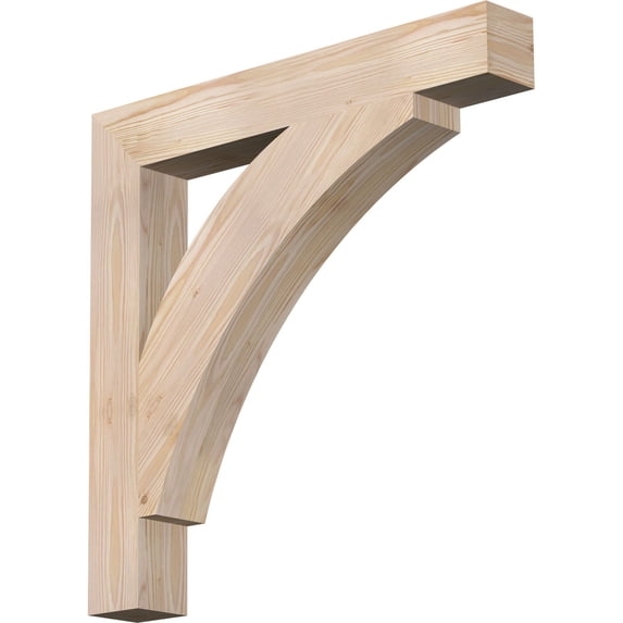 Ekena Millwork 3 1/2"W x 26"D x 26"H Thorton Block Smooth Bracket, Douglas Fir