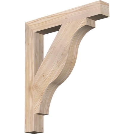 Ekena Millwork 3 1/2"W x 26"D x 30"H Funston Block Smooth Bracket, Douglas Fir