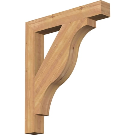 Ekena Millwork 3 1/2"W x 26"D x 30"H Funston Block Smooth Bracket, Western Red Cedar