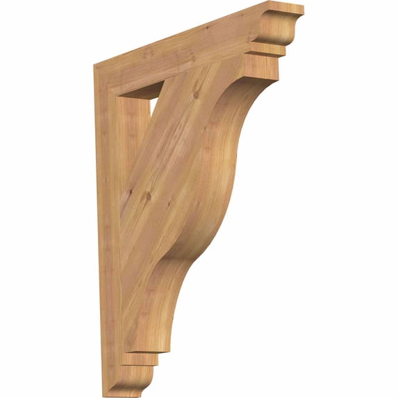 Ekena Millwork 3 1/2"W x 26"D x 30"H Funston Traditional Smooth Bracket, Western Red Cedar