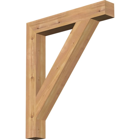 Ekena Millwork 3 1/2"W x 26"D x 30"H Traditional Block Smooth Bracket, Western Red Cedar