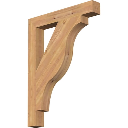 Ekena Millwork 3 1/2"W x 26"D x 34"H Funston Block Smooth Bracket, Western Red Cedar