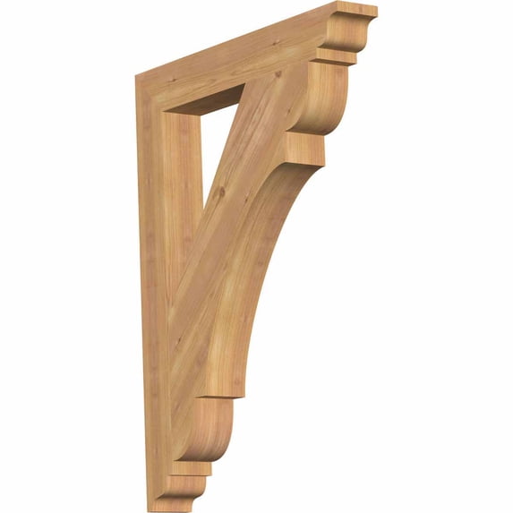 Ekena Millwork 3 1/2"W x 26"D x 34"H Olympic Traditional Smooth Bracket, Western Red Cedar