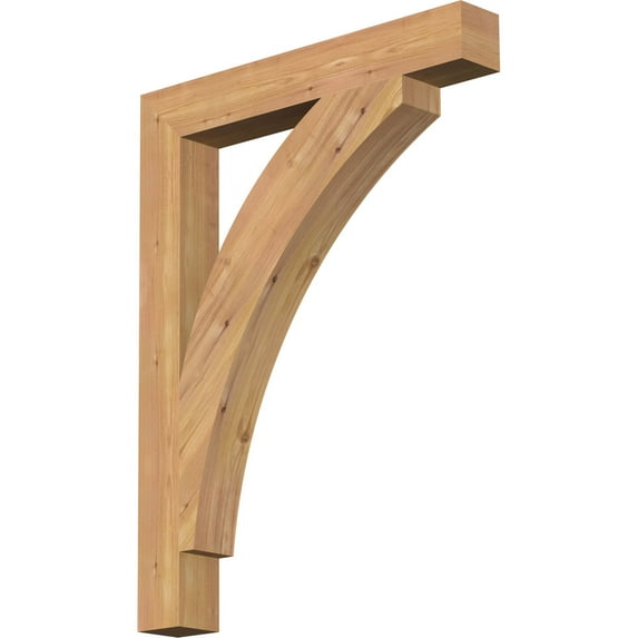 Ekena Millwork 3 1/2"W x 26"D x 34"H Thorton Block Smooth Bracket, Western Red Cedar