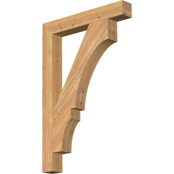 Ekena Millwork 3 1/2"W x 26"D x 38"H Balboa Block Smooth Bracket, Western Red Cedar