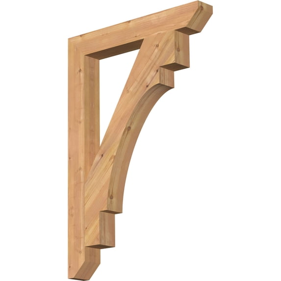 Ekena Millwork 3 1/2"W x 26"D x 38"H Merced Slat Smooth Bracket, Western Red Cedar