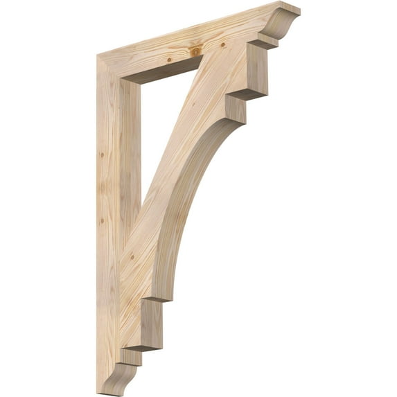 Ekena Millwork 3 1/2"W x 26"D x 38"H Merced Traditional Smooth Bracket, Douglas Fir