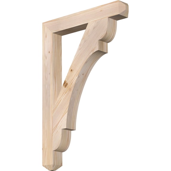 Ekena Millwork 3 1/2"W x 26"D x 38"H Olympic Craftsman Smooth Bracket, Douglas Fir