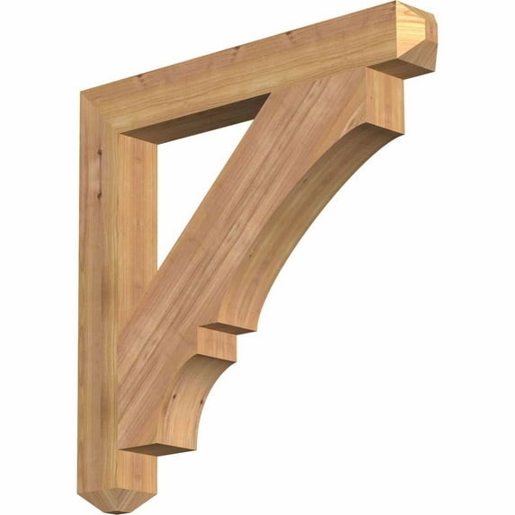 Ekena Millwork 3 1/2"W x 28"D x 28"H Balboa Craftsman Smooth Bracket, Western Red Cedar