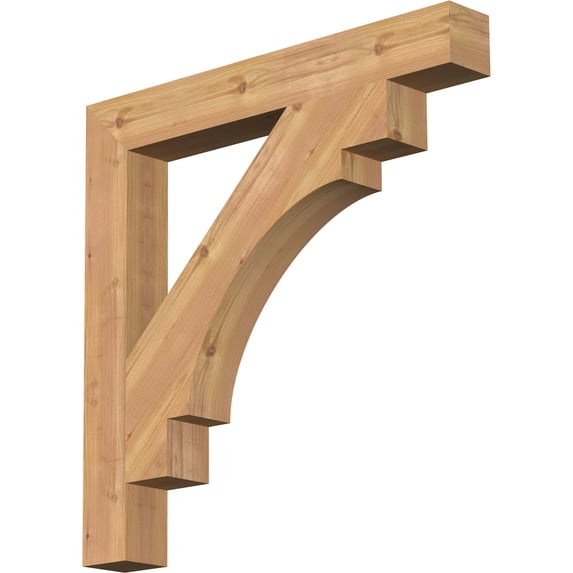 Ekena Millwork 3 1/2"W x 28"D x 28"H Merced Block Smooth Bracket, Western Red Cedar