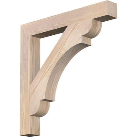 Ekena Millwork 3 1/2"W x 28"D x 28"H Olympic Block Smooth Bracket, Douglas Fir