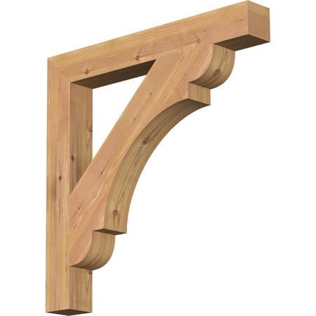 Ekena Millwork 3 1/2"W x 28"D x 28"H Olympic Block Smooth Bracket, Western Red Cedar