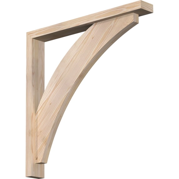 Ekena Millwork 3 1/2"W x 28"D x 28"H Thorton Block Smooth Bracket w/ Offset Brace, Douglas Fir