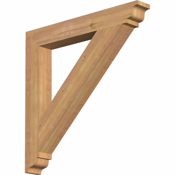 Ekena Millwork 3 1/2"W x 28"D x 28"H Traditional Traditional Smooth Bracket, Western Red Cedar
